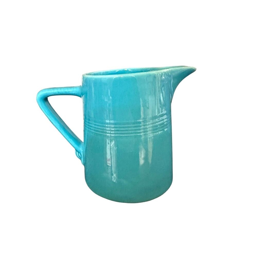 Homer Laughlin Harlequin 22 Ounce Jug Turquoise Blue Vintage Excellent Condition